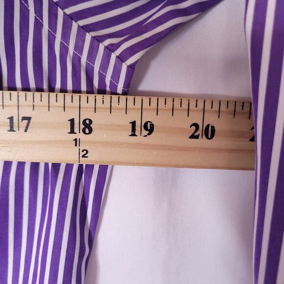 Ralph Lauren Shirt Womens 4 Striped Purple, White Pony Slim Fit - Picture 7 of 10